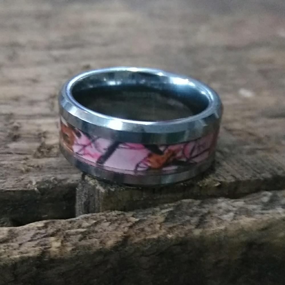 Pink Camo wedding band